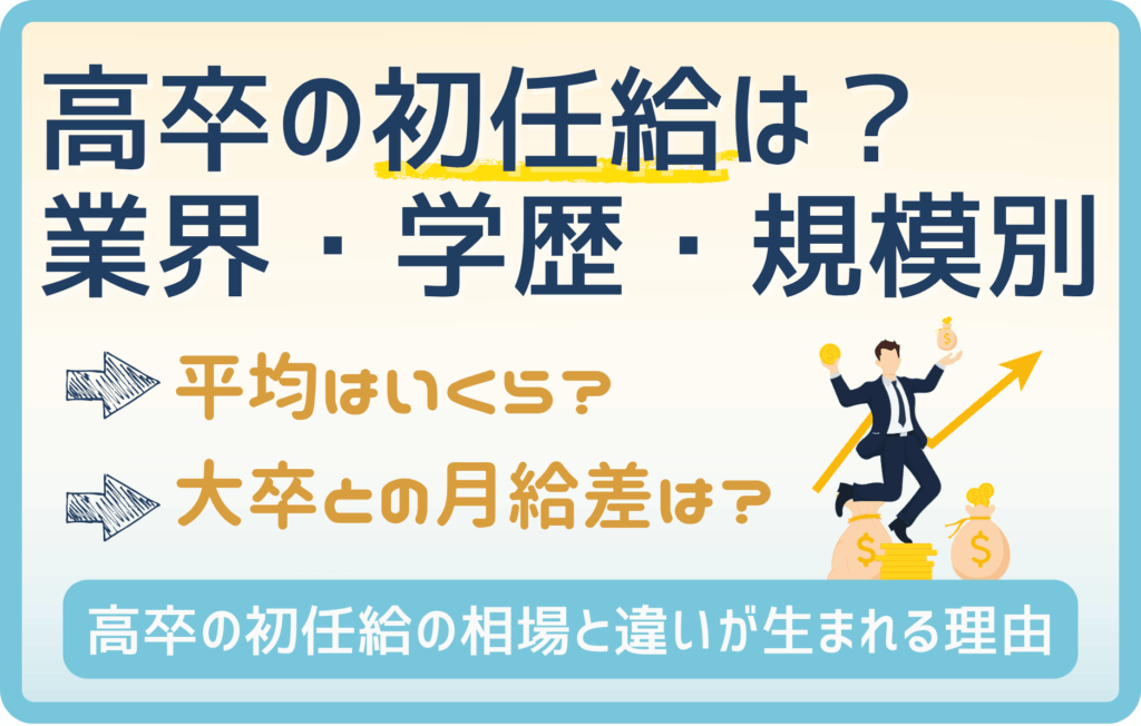 高卒の初任給を業界別・学歴別・企業規模別にデータを公開！