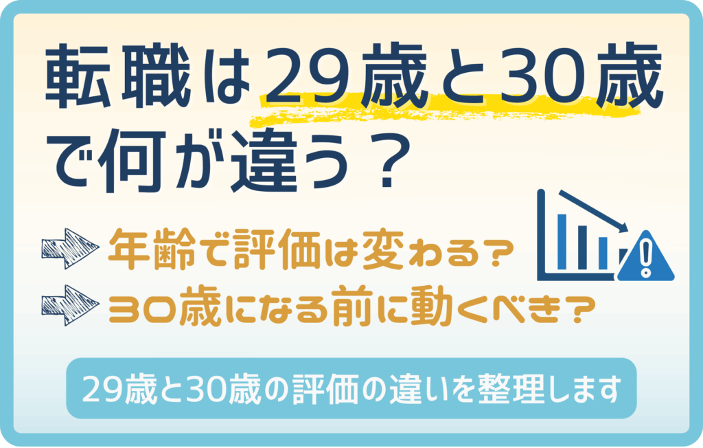 転職は29歳と30歳で何が違う？年齢の壁・評価の変化をわかりやすく解説