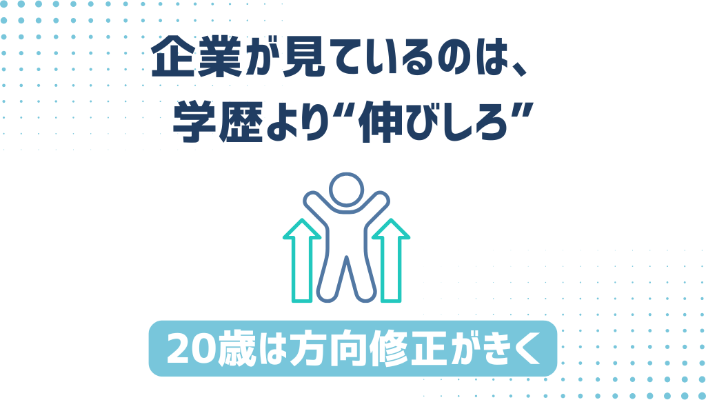 「企業が見ているのは、学歴より“伸びしろ”」「20歳は方向修正がきく」