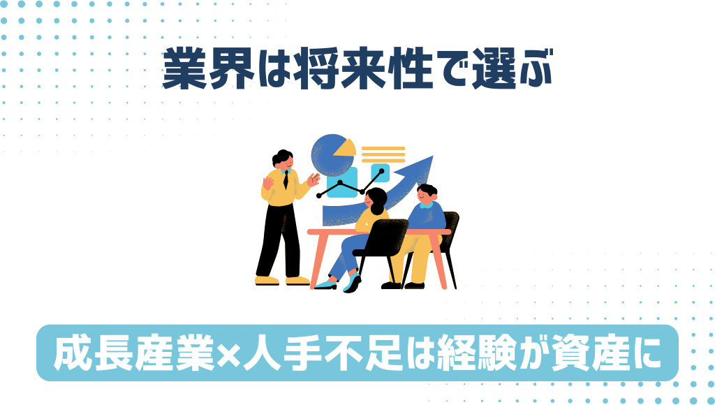 業界は“追い風”で選べる、成長産業×人手不足は、経験が資産になる