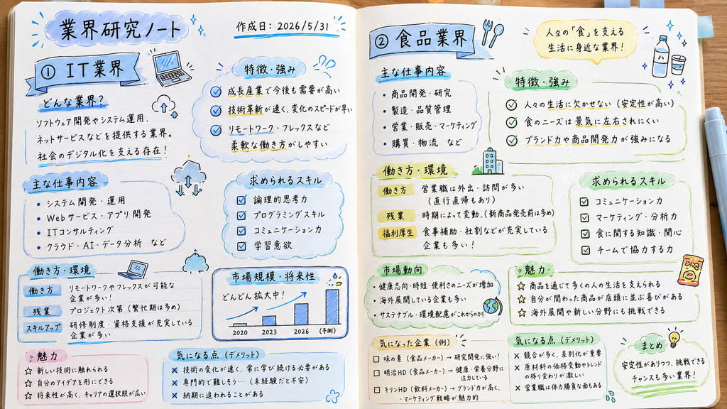 これキャリ業界ノートサンプル